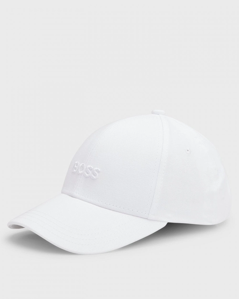 Hugo Boss Zed Mens Cotton-Twill Six-Panel Cap with Embroidered Logo NOS - White - One Size